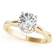 Couture Solitaires Round Diamond Engagement Ring in 10K/14K gold and platinum with certified lab-grown or natural diamonds