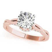 Couture Solitaires Round Diamond Engagement Ring in 10K/14K gold and platinum with certified lab-grown or natural diamonds