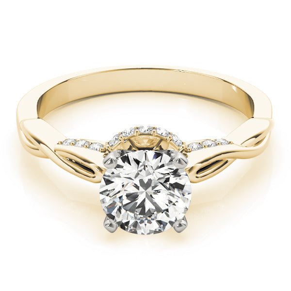 Couture Solitaires Round Diamond Engagement Ring in 10K/14K gold and platinum with certified lab-grown or natural diamonds