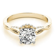 Couture Solitaires Round Diamond Engagement Ring in 10K/14K gold and platinum with certified lab-grown or natural diamonds