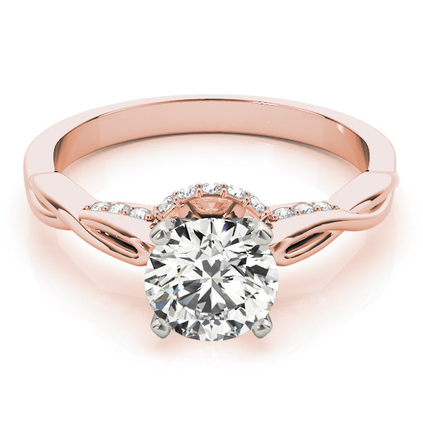 Couture Solitaires Round Diamond Engagement Ring in 10K/14K gold and platinum with certified lab-grown or natural diamonds