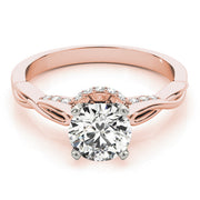 Couture Solitaires Round Diamond Engagement Ring in 10K/14K gold and platinum with certified lab-grown or natural diamonds