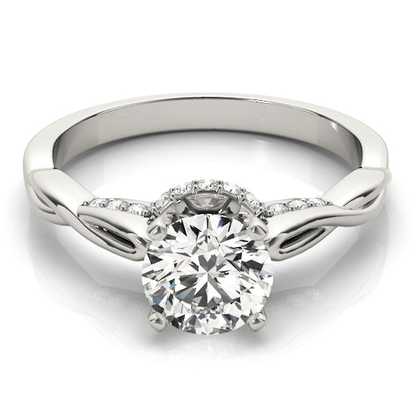 Couture Solitaires Round Diamond Engagement Ring in 10K/14K gold and platinum with certified lab-grown or natural diamonds
