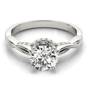 Couture Solitaires Round Diamond Engagement Ring in 10K/14K gold and platinum with certified lab-grown or natural diamonds