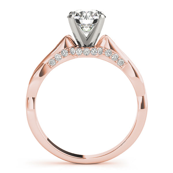 Couture Solitaires Round Diamond Engagement Ring in 10K/14K gold and platinum with certified lab-grown or natural diamonds