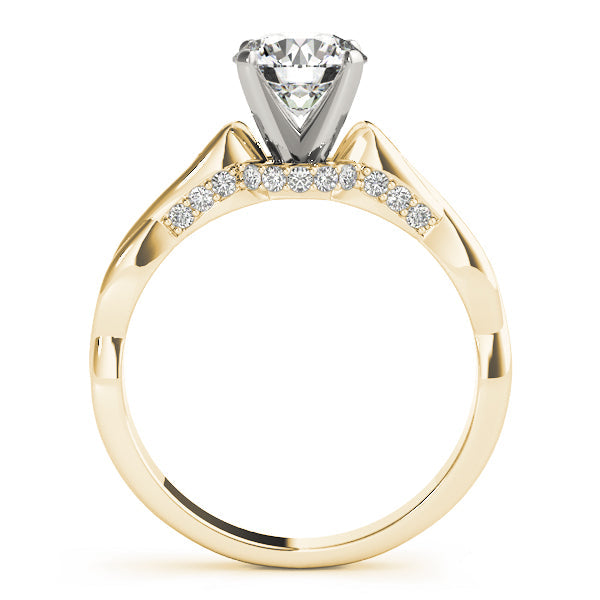 Couture Solitaires Round Diamond Engagement Ring in 10K/14K gold and platinum with certified lab-grown or natural diamonds