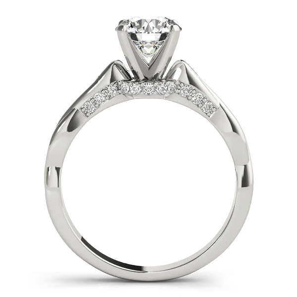 Couture Solitaires Round Diamond Engagement Ring in 10K/14K gold and platinum with certified lab-grown or natural diamonds