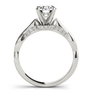 Couture Solitaires Round Diamond Engagement Ring in 10K/14K gold and platinum with certified lab-grown or natural diamonds
