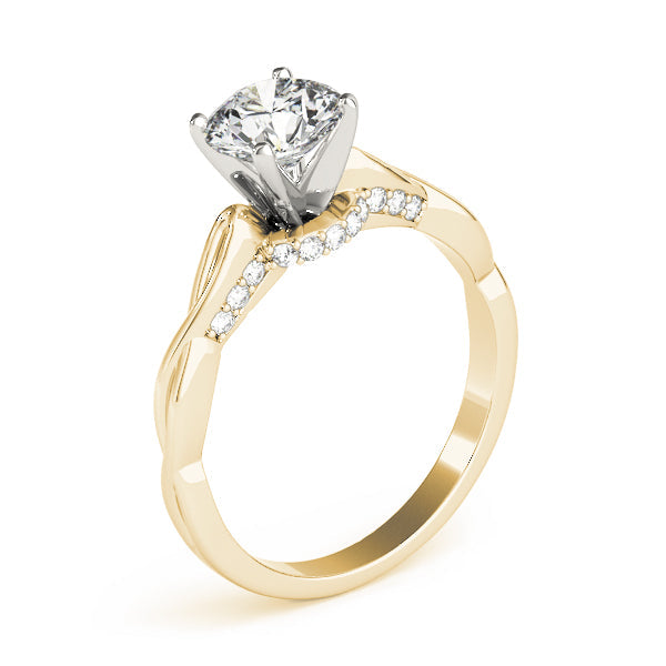 Couture Solitaires Round Diamond Engagement Ring in 10K/14K gold and platinum with certified lab-grown or natural diamonds