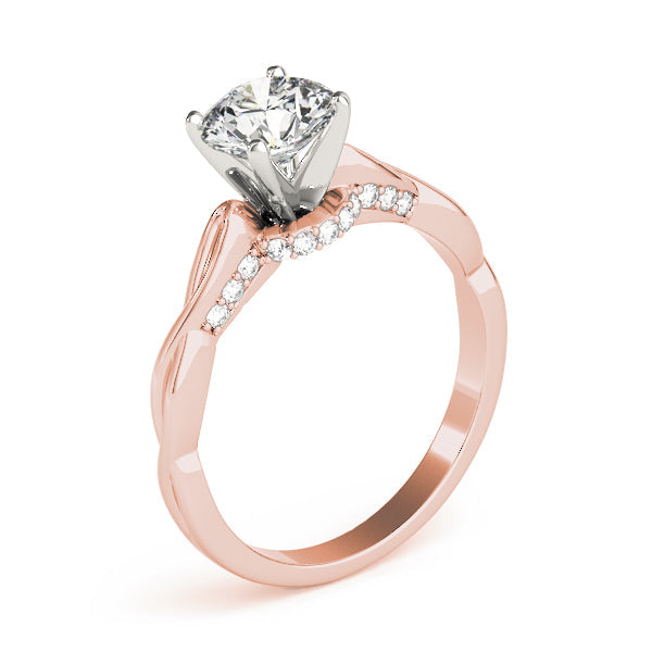 Couture Solitaires Round Diamond Engagement Ring in 10K/14K gold and platinum with certified lab-grown or natural diamonds