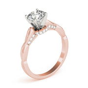 Couture Solitaires Round Diamond Engagement Ring in 10K/14K gold and platinum with certified lab-grown or natural diamonds