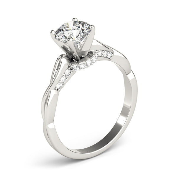 Couture Solitaires Round Diamond Engagement Ring in 10K/14K gold and platinum with certified lab-grown or natural diamonds
