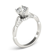 Couture Solitaires Round Diamond Engagement Ring in 10K/14K gold and platinum with certified lab-grown or natural diamonds