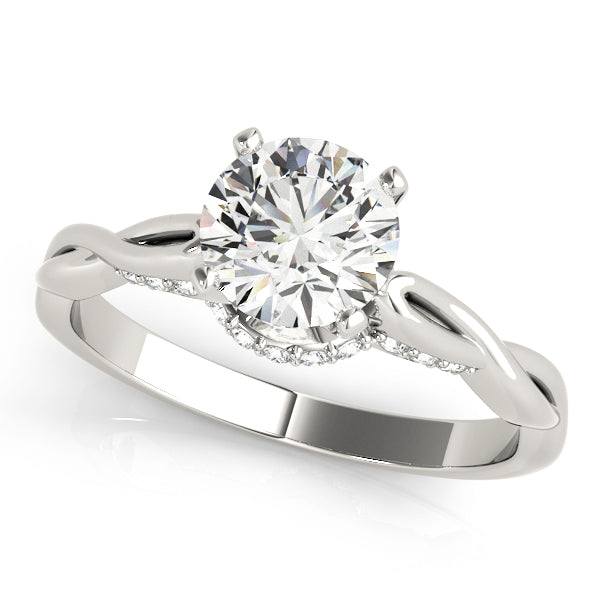 Couture Solitaires Round Diamond Engagement Ring in 10K/14K gold and platinum with certified lab-grown or natural diamonds
