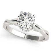 Couture Solitaires Round Diamond Engagement Ring in 10K/14K gold and platinum with certified lab-grown or natural diamonds