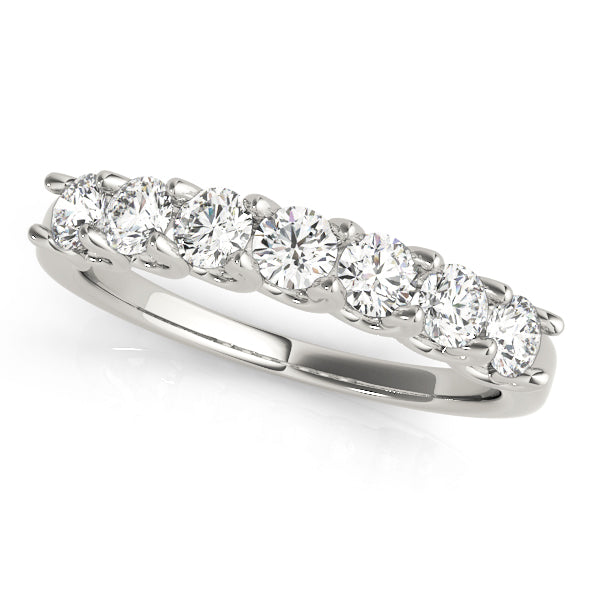 U-Prong Half Eternity Ring in Gold & Platinum
