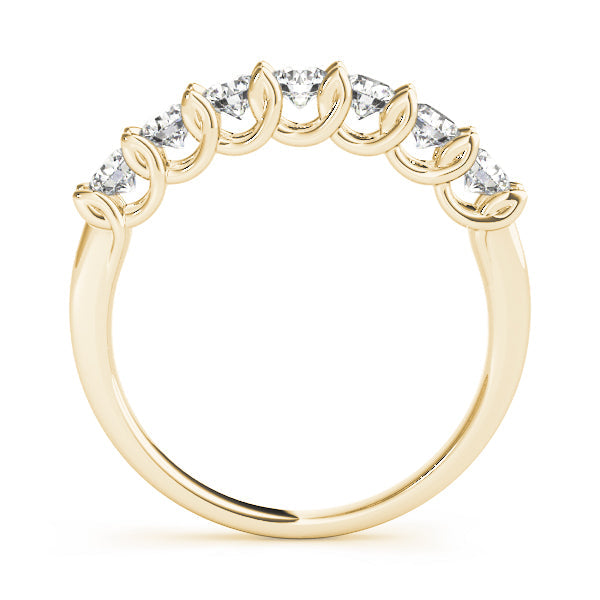 U-Prong Half Eternity Ring in Gold & Platinum