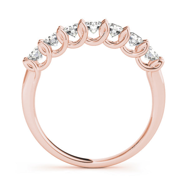 U-Prong Half Eternity Ring in Gold & Platinum