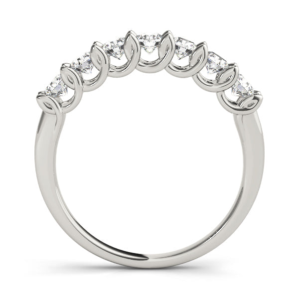 U-Prong Half Eternity Ring in Gold & Platinum