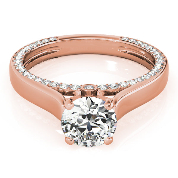 Celestial Remounts Round Diamond Engagement Ring in 10K/14K gold and platinum with certified lab-grown or natural diamonds