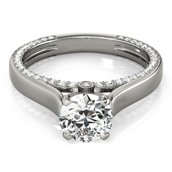 Celestial Remounts Round Diamond Engagement Ring in 10K/14K gold and platinum with certified lab-grown or natural diamonds