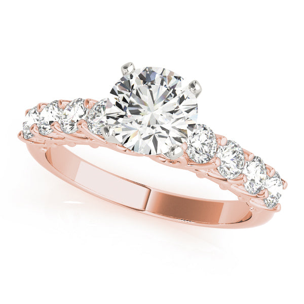 Graceful Prong-Set Round Diamond Engagement Ring in 10K/14K gold and platinum with certified lab-grown or natural diamonds