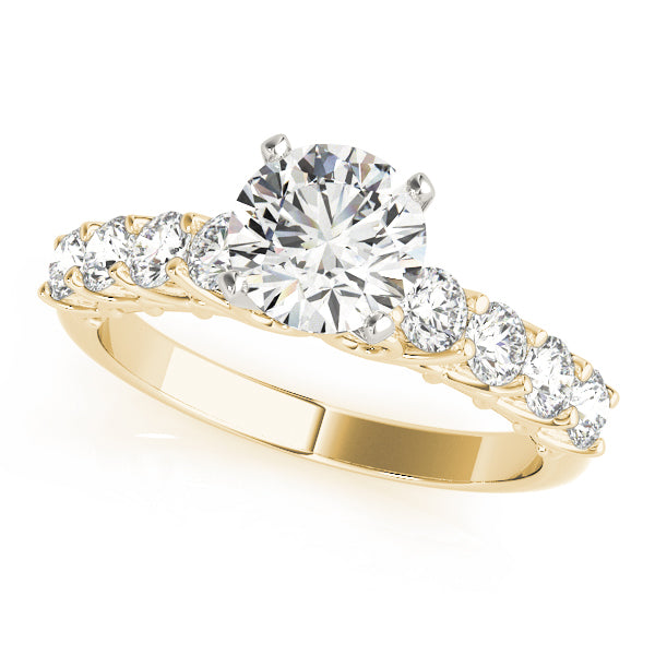Graceful Prong-Set Round Diamond Engagement Ring in 10K/14K gold and platinum with certified lab-grown or natural diamonds