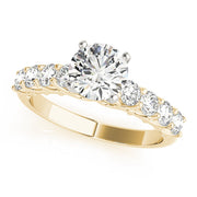 Graceful Prong-Set Round Diamond Engagement Ring in 10K/14K gold and platinum with certified lab-grown or natural diamonds