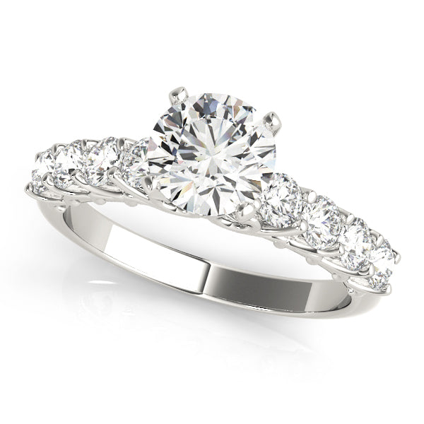 Graceful Prong-Set Round Diamond Engagement Ring in 10K/14K gold and platinum with certified lab-grown or natural diamonds