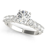 Graceful Prong-Set Round Diamond Engagement Ring in 10K/14K gold and platinum with certified lab-grown or natural diamonds