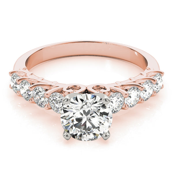 Graceful Prong-Set Round Diamond Engagement Ring in 10K/14K gold and platinum with certified lab-grown or natural diamonds