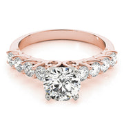 Graceful Prong-Set Round Diamond Engagement Ring in 10K/14K gold and platinum with certified lab-grown or natural diamonds
