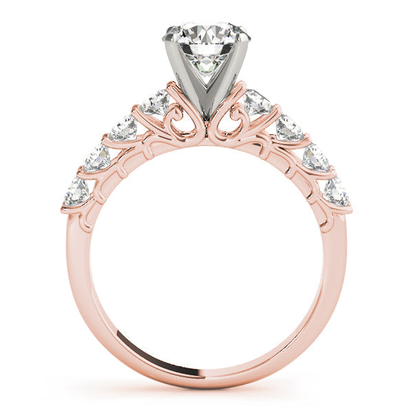 Graceful Prong-Set Round Diamond Engagement Ring in 10K/14K gold and platinum with certified lab-grown or natural diamonds