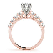 Graceful Prong-Set Round Diamond Engagement Ring in 10K/14K gold and platinum with certified lab-grown or natural diamonds