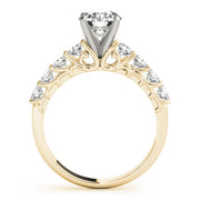 Graceful Prong-Set Round Diamond Engagement Ring in 10K/14K gold and platinum with certified lab-grown or natural diamonds