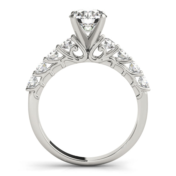 Graceful Prong-Set Round Diamond Engagement Ring in 10K/14K gold and platinum with certified lab-grown or natural diamonds