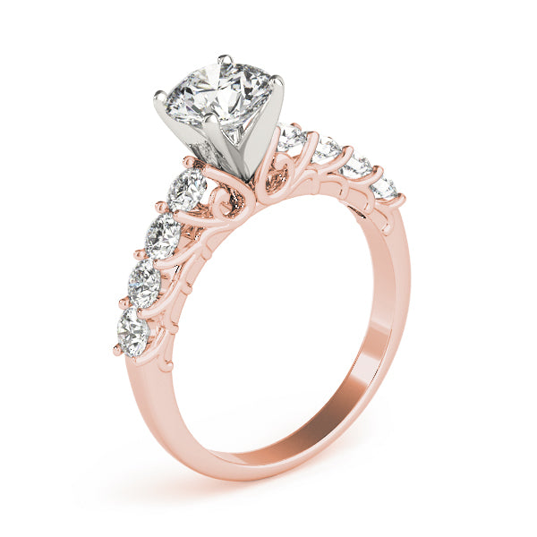 Graceful Prong-Set Round Diamond Engagement Ring in 10K/14K gold and platinum with certified lab-grown or natural diamonds