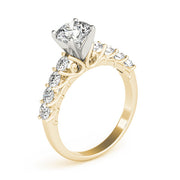 Graceful Prong-Set Round Diamond Engagement Ring in 10K/14K gold and platinum with certified lab-grown or natural diamonds