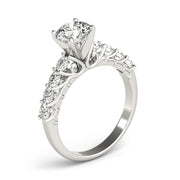 Graceful Prong-Set Round Diamond Engagement Ring in 10K/14K gold and platinum with certified lab-grown or natural diamonds