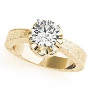 Splendid Solitaires Round Diamond Engagement Ring in 10K/14K gold and platinum with certified lab-grown or natural diamonds