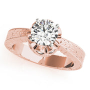 Splendid Solitaires Round Diamond Engagement Ring in 10K/14K gold and platinum with certified lab-grown or natural diamonds