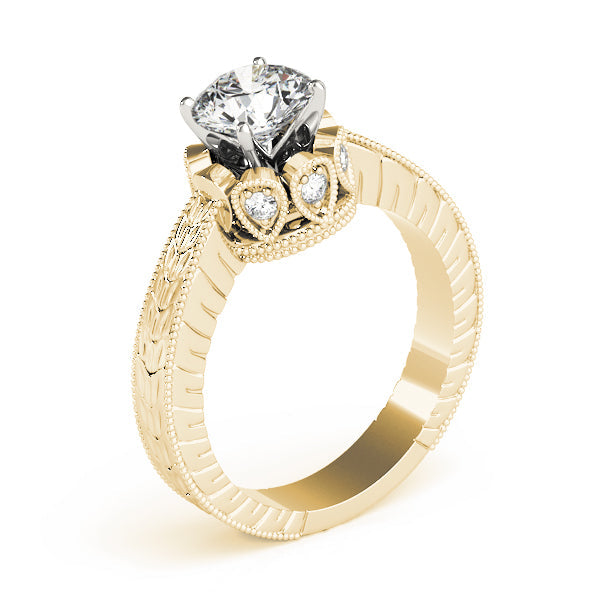 Splendid Solitaires Round Diamond Engagement Ring in 10K/14K gold and platinum with certified lab-grown or natural diamonds