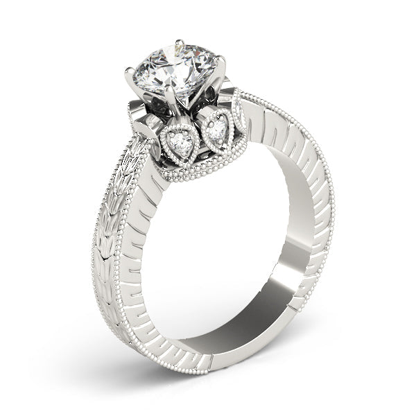 Splendid Solitaires Round Diamond Engagement Ring in 10K/14K gold and platinum with certified lab-grown or natural diamonds