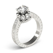 Splendid Solitaires Round Diamond Engagement Ring in 10K/14K gold and platinum with certified lab-grown or natural diamonds