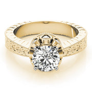 Splendid Solitaires Round Diamond Engagement Ring in 10K/14K gold and platinum with certified lab-grown or natural diamonds