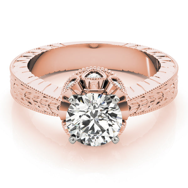 Splendid Solitaires Round Diamond Engagement Ring in 10K/14K gold and platinum with certified lab-grown or natural diamonds