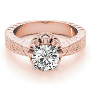 Splendid Solitaires Round Diamond Engagement Ring in 10K/14K gold and platinum with certified lab-grown or natural diamonds