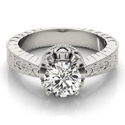 Splendid Solitaires Round Diamond Engagement Ring in 10K/14K gold and platinum with certified lab-grown or natural diamonds