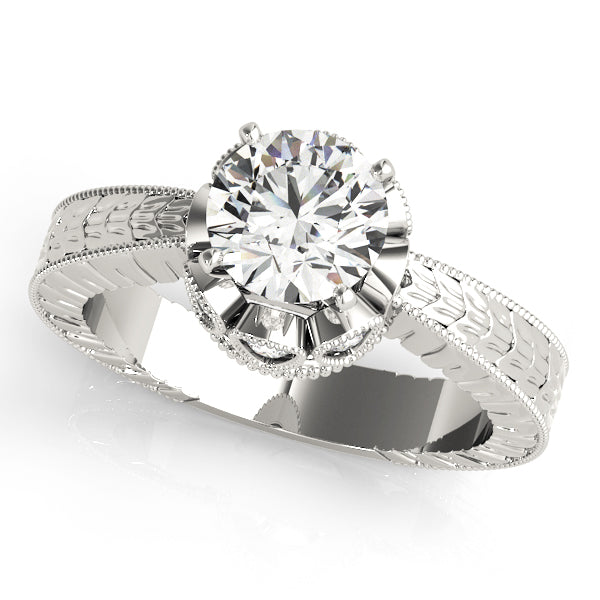Splendid Solitaires Round Diamond Engagement Ring in 10K/14K gold and platinum with certified lab-grown or natural diamonds