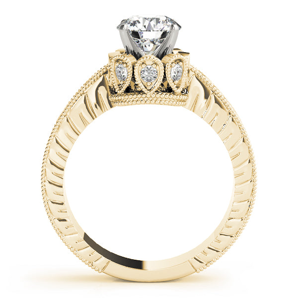 Splendid Solitaires Round Diamond Engagement Ring in 10K/14K gold and platinum with certified lab-grown or natural diamonds